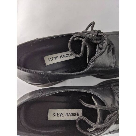 Steve Madden Y2K Steve Madden Chunky Heel Platform Lace Up Moc Toe Booties Sz 6. - Picture 5 of 10
